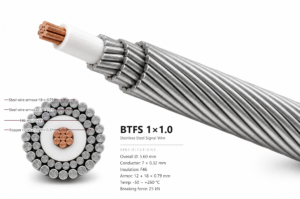 3.5mm 316L Stainless Steel Armored Logging Cable with High Temperature Modified Polypropylene Insulation